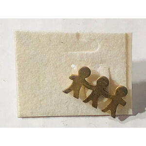 Vintage Gingerbread Man Lapel Pin Bronze